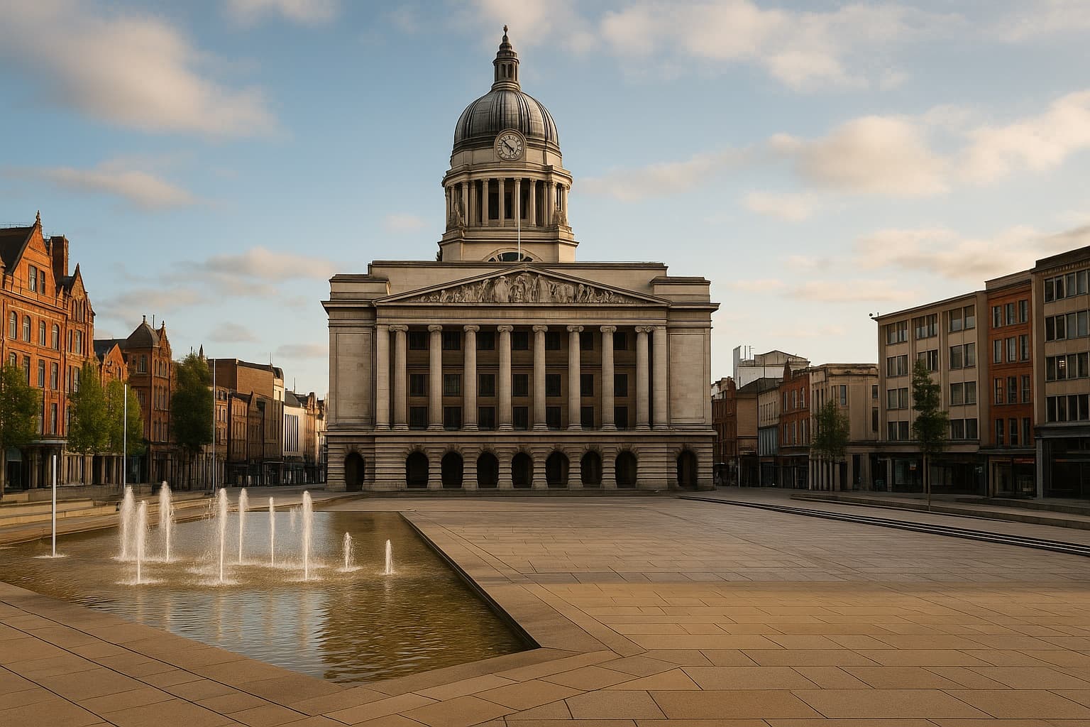 Illustration of Nottingham Council House and Old Market Square